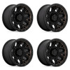 Set 4 Fuel  D824 Traction 20x9 5x5 Matte Black Double Dark Tint Wheels 20" 1mm