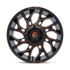 Set 4 Fuel UTV D780 Runner Utv 22x7 4x156 Black Milled Orange Wheels 22" 0mm