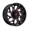Set 4 20" Fuel UTV D779 Runner UTV 20x7 4x137 Gloss Black Milled Red Wheels 13mm