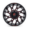 Set 4 20" Fuel UTV D779 Runner UTV 20x7 4x137 Gloss Black Milled Red Wheels 13mm