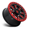 Set 4 15" Fuel UTV D911 Hardline Beadlock 15x7 4x137 Black Red Clear Wheels 38mm
