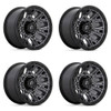 Set 4 Fuel  D825 Traction 20x9 6x5.5 Matte Gunmetal Black Ring Wheels 20" 1mm