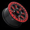Set 4 Fuel UTV D911 Hardline Beadlock 15x7 4x156 Black Red Clear Wheels 15" 38mm