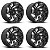 Set 4 15" Fuel D753 Reaction 15x8 5x4.5 5x4.75 -18mm Wheels Black Milled Rims