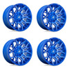 Set 4 Fuel D770 Twitch 22x10 8x180 Anodized Blue Milled Wheels 22" -18mm