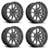Set 4 Fuel  D680 Rebel 20x9 5x5 Matte Gun Metal Black Bead Ring Wheels 20" 20mm