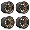 Set 4 Fuel UTV D777 Runner Utv 15x10 4x156 Bronze With Black Ring Wheels 15" 0mm