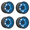 Set 4 17" Fuel D790 Ammo 17x9 6x5.5 Blue Black Lip Wheels -12mm Lifted Rims