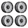 Set 4 20" Fuel D798 Arc 20x10 8x170 -18mm Silver Brushed Face Milled Black Rims Lifted Truck Wheels