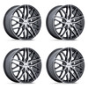 Set 4 20" Petrol Pe004 P3E 20x8.5 5x120 35mm Gunmetal Brushed-Mach Face Wheels