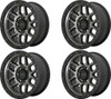 Set 4 KMC KM544 Mesa 17x8.5 6x135 Satin Black With Gray Tint Wheels 17" 0mm Rims