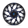 Set 4 Fuel UTV D778 Runner Utv 20x7 4x137 Black Milled Blue Wheels 20" 13mm
