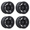 Set 4 20" Black Rhino Hard Alloys BR039 Vanguard 20x9 5x130 15mm Black Wheels