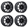Set 4 17" Black Rhino Hard Alloys BR038 Ronin 17x8.5 6x4.5 25mm Matte Black Rims Offroad Wheels
