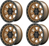 Set 4 KMC KM548 Chase 20x9 8x180 Matte Bronze With Black Lip Wheels 20" 0mm Rims