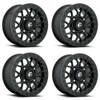 Set 4 Fuel UTV D916 Tech Beadlock 15x7 4x137 Matte Black Wheels 15" 38mm Rims