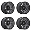 Set 4 20" Fuel D835 Cycle 20x9 6x135 1mm Wheels Gunmetal Black Ring Truck Rim