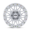 Set 4 17" KMC KM555 Attack 17x8.5 6x5.5 -10mm Gloss Silver W/ Machined Face Rims Lifted Offroad Truck SUV Wheels