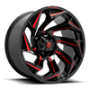 Set 4 18" Fuel  D755 Reaction 18x9 8x180 Gloss Black Milled Red Tint Wheels 1mm