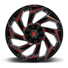 Set 4 18" Fuel  D755 Reaction 18x9 8x180 Gloss Black Milled Red Tint Wheels 1mm