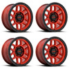 Set 4 KMC KM544 Mesa 17x9 5x5 Candy Red With Black Lip Wheels 17" -12mm Rims