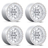 Set 4 17" KMC KM553 Torx 17x8.5 6x5.5 0mm Silver Machined Face Offroad Wheels