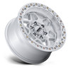 17" KMC KM553 Torx 17x8.5 5x5 0mm Gloss Silver Machined Face For Jeep Truck Rim Offroad Wheels