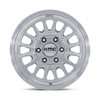 Set 4 17" KMC KM733 Impact FFT 17x8.5 6x135 0mm Gloss Silver Machined Face Rims Offroad Truck SUV Wheels