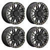 Set 4 KMC Powersports Ks250 Cage Beadlock 15x10 4x137 Satin Black Wheels 15" 0mm