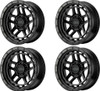 Set 4 KMC KM540 Recon 17x9 5x5 Satin Black Wheels 17" -12mm Rims