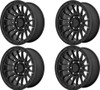 Set 4 KMC KM542 Impact 16x8 5x150 Satin Black Wheels 16" 0mm Rims