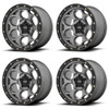 Set 4 KMC KM541 Dirty Harry 17x9 6x5.5 Satin Gray With Black Wheels 17" -12mm