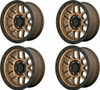 Set 4 17" KMC KM544 Mesa 17x9 8x6.5 Matte Bronze With Black Lip Wheels 18mm Rims