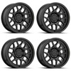 Set 4 17" KMC KM717 Bully Ol 17x8.5 6x4.5 Satin Black Wheels 18mm Rims