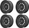 Set 4 16" KMC KM719 Canyon 16x8 6x5.5 Satin Black Wheels 0mm Truck Rims