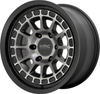 Set 4 17" KMC KM719 Canyon 17x8 5x4.5 Satin Black Gray Tint Wheels 35mm Rims