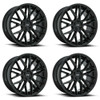 Set 4 Niche M224 Gamma 22x9 5x115 Gloss Black Wheels 22" 15mm Rims