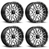 Set 4 MSA Offroad M38 Brute 15x7 4x156 Black Machined Wheels 15" 10mm Rims