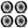 Set 4 MSA Offroad M35 Bandit 22x7 4x137 Black Milled Wheels 22" 0mm Rims