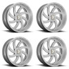 Set 4 24" MSA Offroad M36 Switch 24x7 4x156 0mm Wheels Brushed Titanium Rims