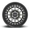 Set 4 KMC KM719 Canyon 17x8.5 5x5 Satin Black With Gray Tint Wheels 17" 0mm Rims