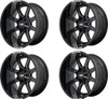 Set 4 20" Moto Metal MO970 20x9 Black With Milled Lip 6x135 6x5.5 Wheels 18mm