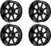 Set 4 Moto Metal MO970 20x10 8x6.5 Gloss Black With Milled Lip Wheels 20" -24mm