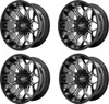 Set 4 20" Moto Metal MO808 Sniper 20x9 6x135 6x5.5 Gloss Black Milled Wheels 0mm