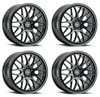 Set 4 17" Voxx Nogara Matte Black 17x7.5 Wheels 5x110 5x115 40mm Rims