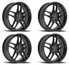 Set 4 18" Motiv 434B Matic Gloss Black 18x7.5 Wheels 5x112 5x4.5 40mm Rims