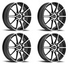 Set 4 18" Motiv 431MB Elicit 18x7.5 Machined Black Wheels 5x112 5x4.5 40mm Rims