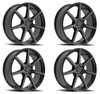 Set 4 18" Motiv 432B Rigor 18x7.5 Gloss Black Wheels 5x108 5x4.5 40mm Rims