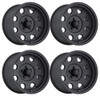 Set 4 17" Pacer 164B LT Mod Black 17x9 Wheels 5x5 -12mm Lifted For Jeep Rims