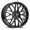 17" Platinum 459BK Retribution Gloss Black Clear Coat 17x8 Wheel 5x108 +40mm Rim